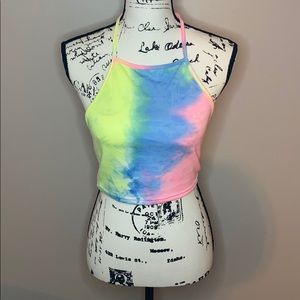 Size medium Tie Dye Halter Crop Top
